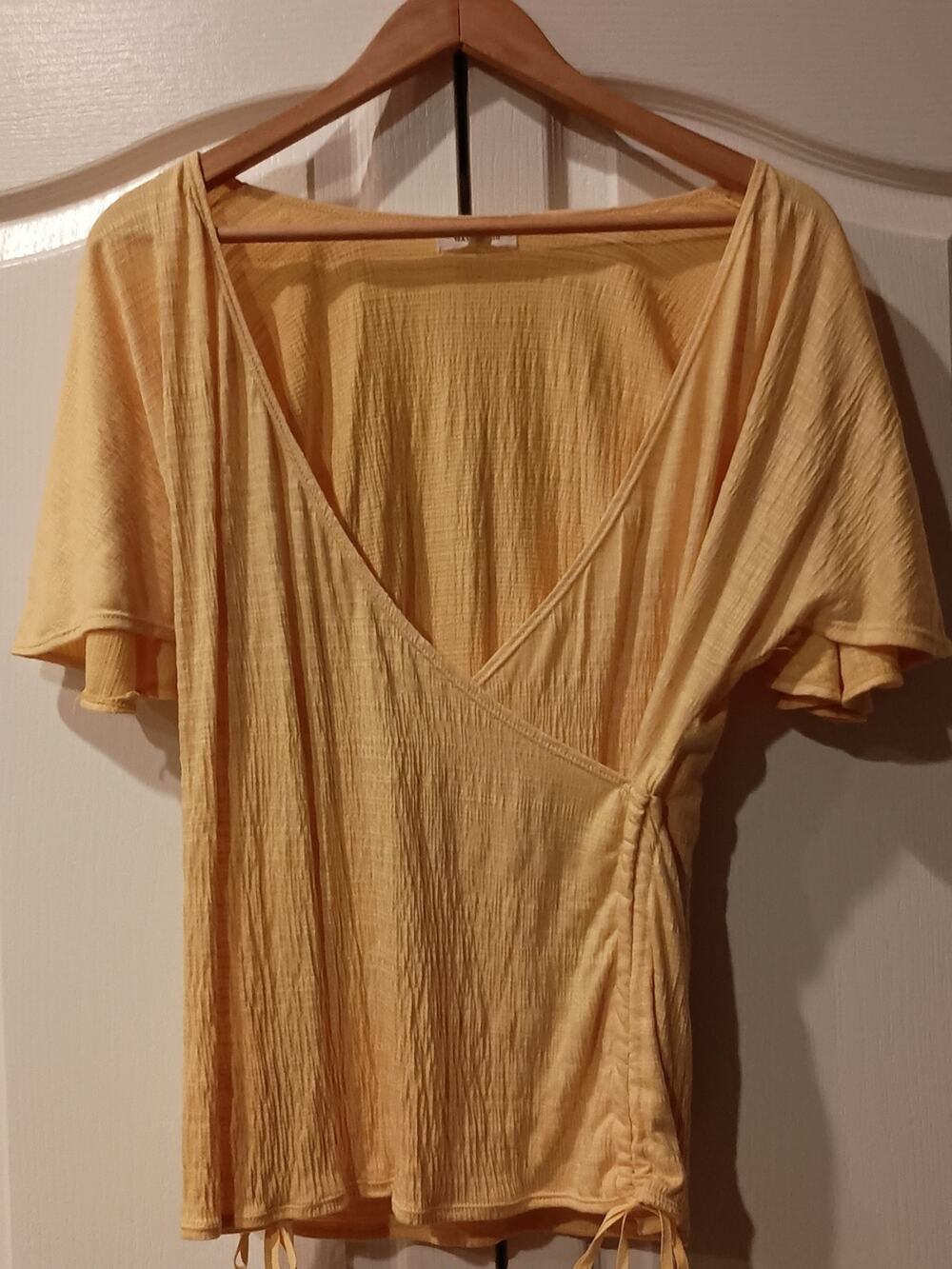 Max Studio Sunlit Yellow Textured Top